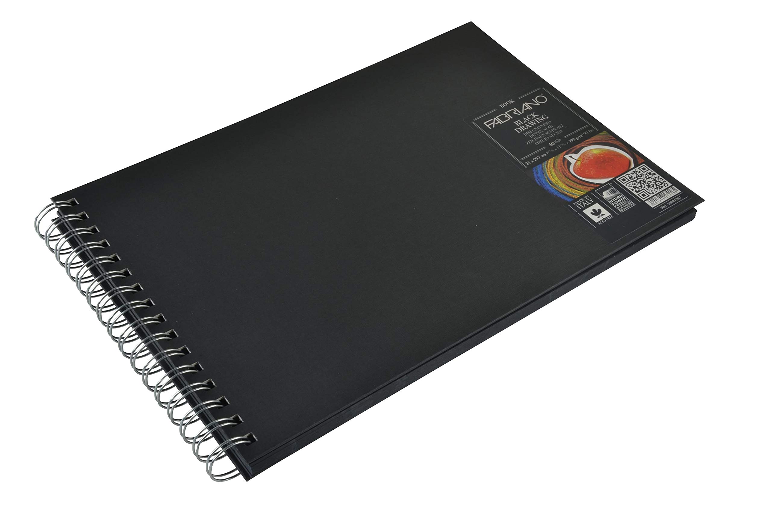 Amazon.com: Black Drawing Book, 40 Sheets, 190 GSM, Spiral-Bound